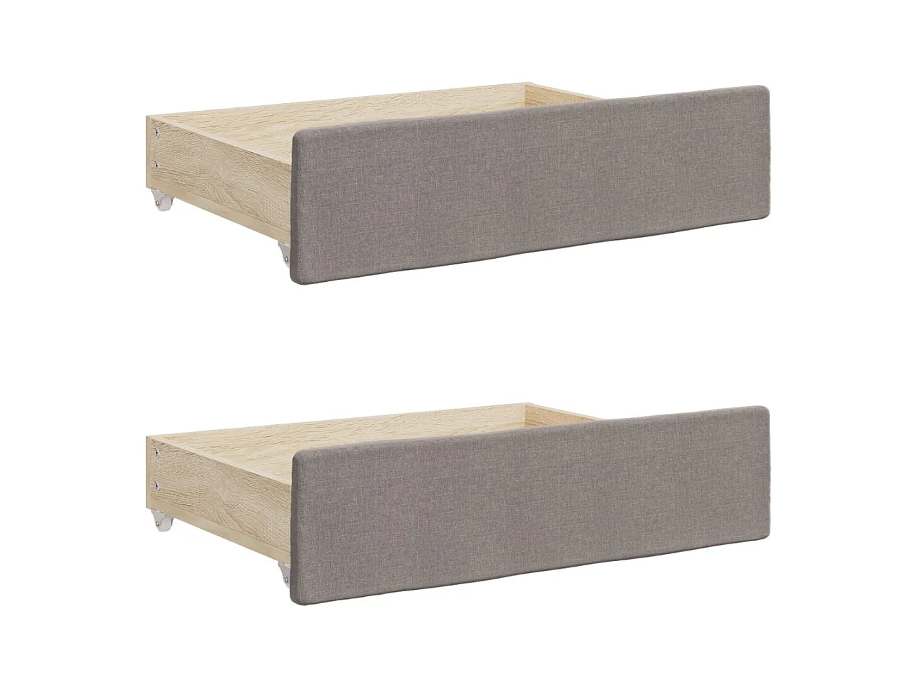 Tagesbett Ausziehbar mit Schubladen Taupe 90x200 cm Stoff