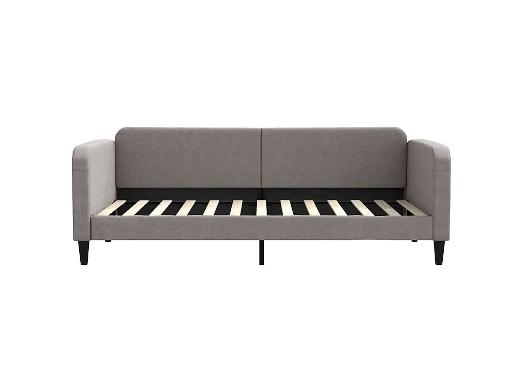 Tagesbett Ausziehbar mit Schubladen Taupe 90x200 cm Stoff