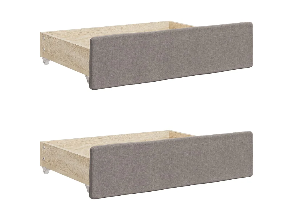 Tagesbett Ausziehbar mit Schubladen Taupe 90x200 cm Stoff