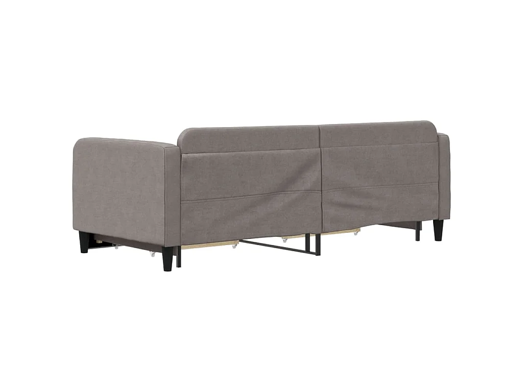 Lit de jour avec gigogne et tiroirs sans matelas taupe 90x200cm