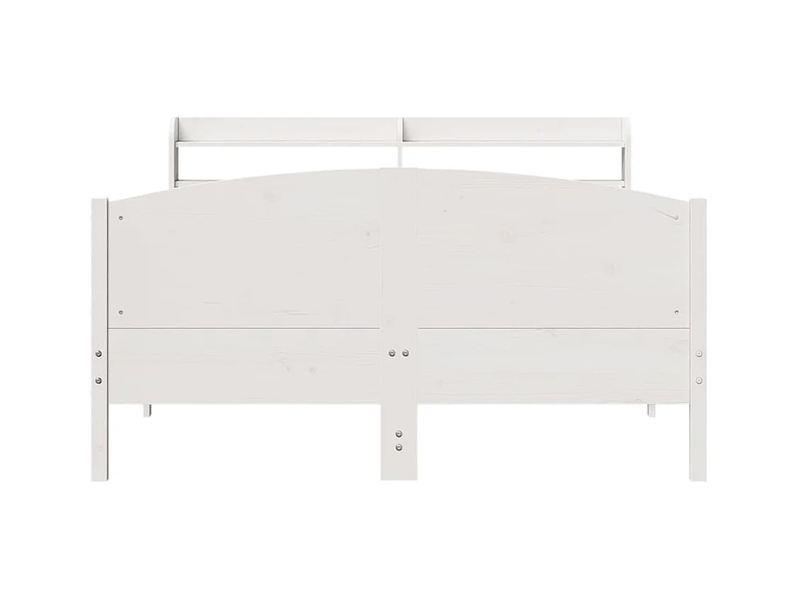 Bedframe zonder matras massief grenenhout wit 160x200 cm