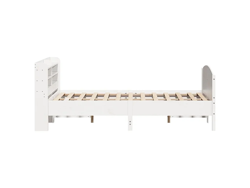 Bedframe zonder matras massief grenenhout wit 160x200 cm