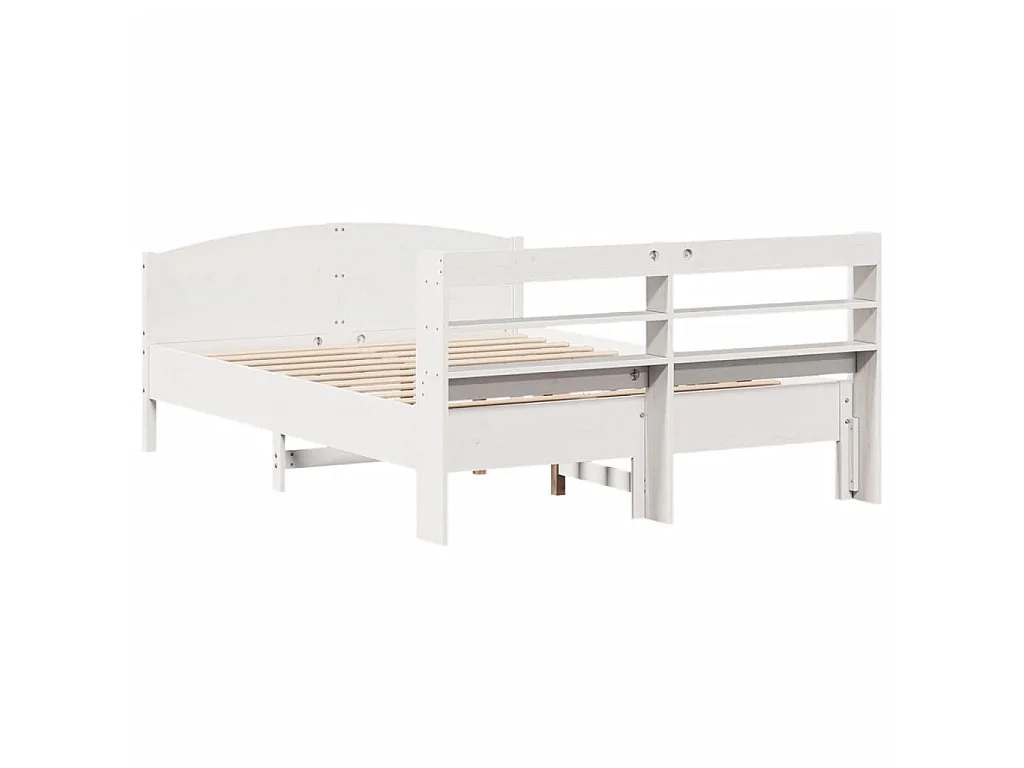 Bedframe zonder matras massief grenenhout wit 160x200 cm