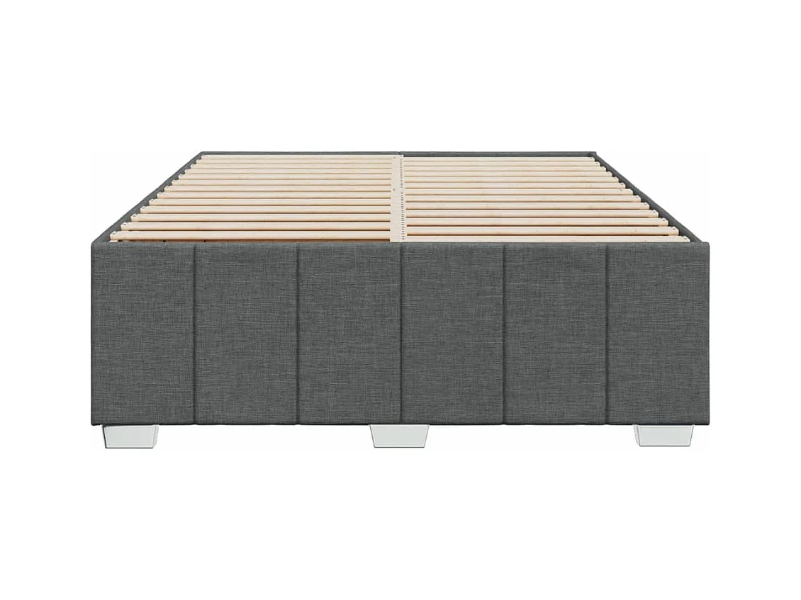 Cadre de lit sans matelas gris foncé 160x200 cm tissu