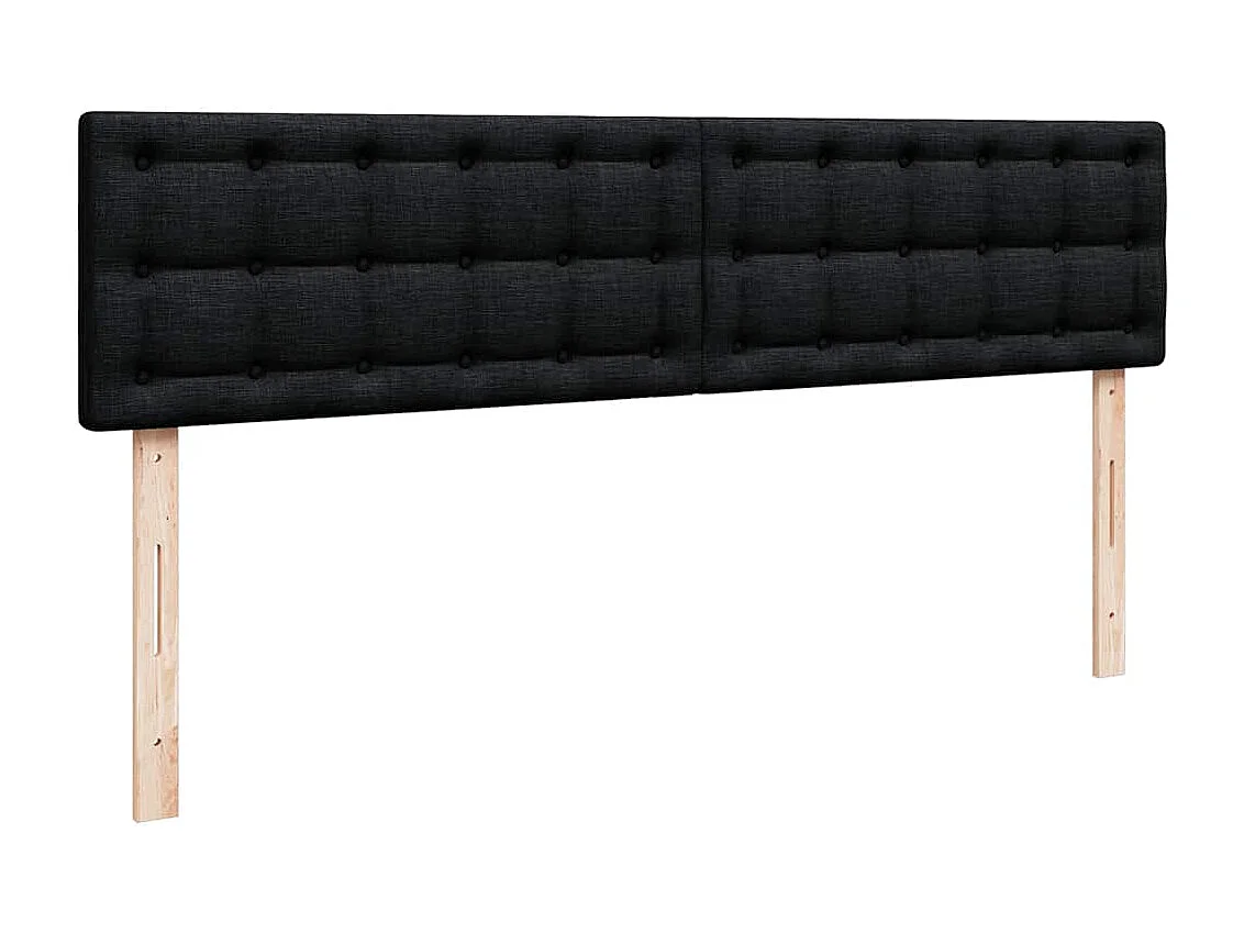 Cadre de lit ottoman avec matelas noir 180x200cm tissu