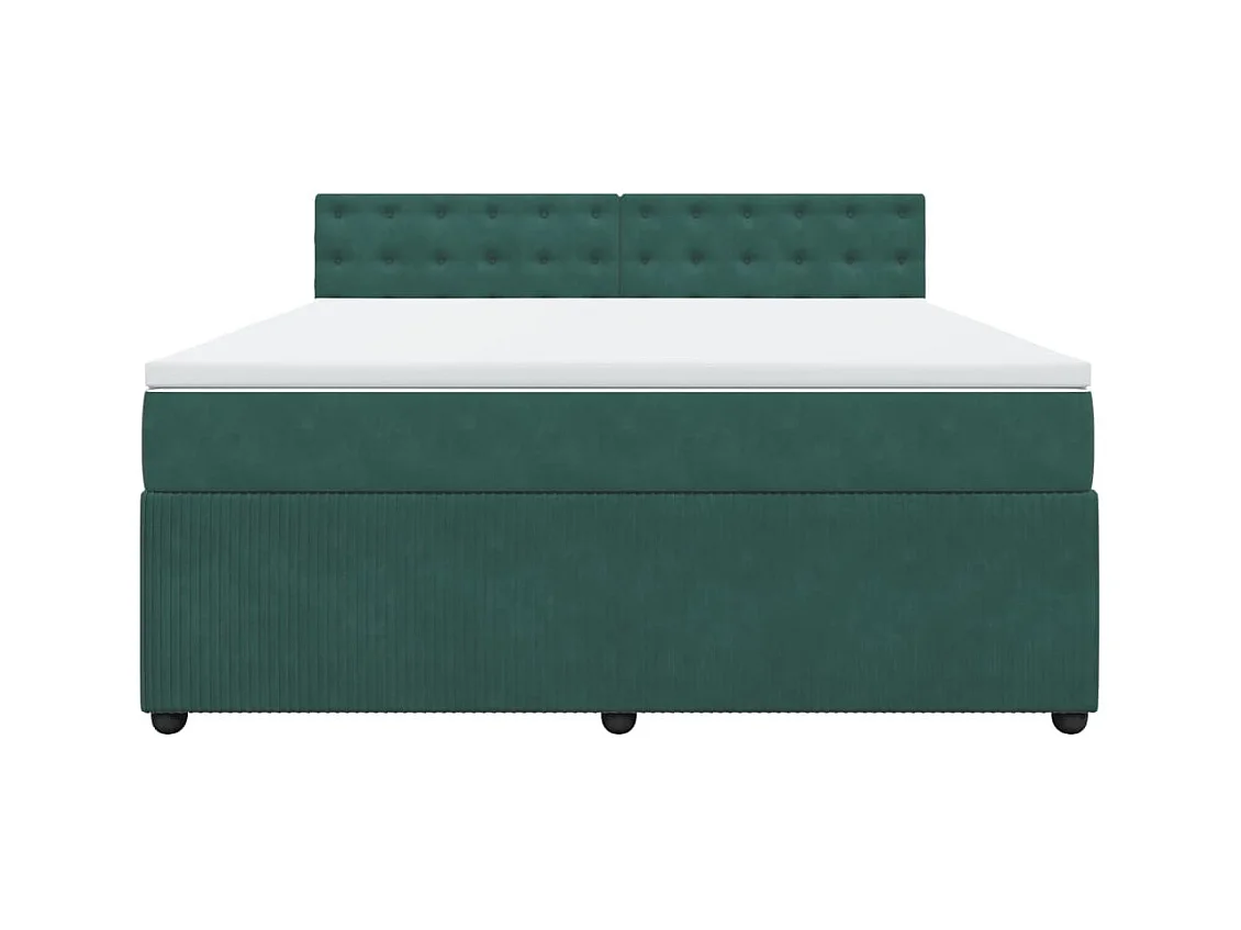 Boxspringbett mit Matratze Dunkelgrün 180x200 cm Samt