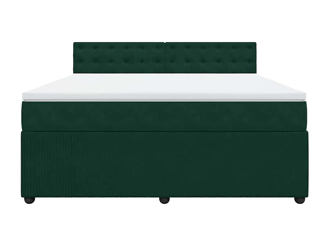 Boxspringbett mit Matratze Dunkelgrün 180x200 cm Samt
