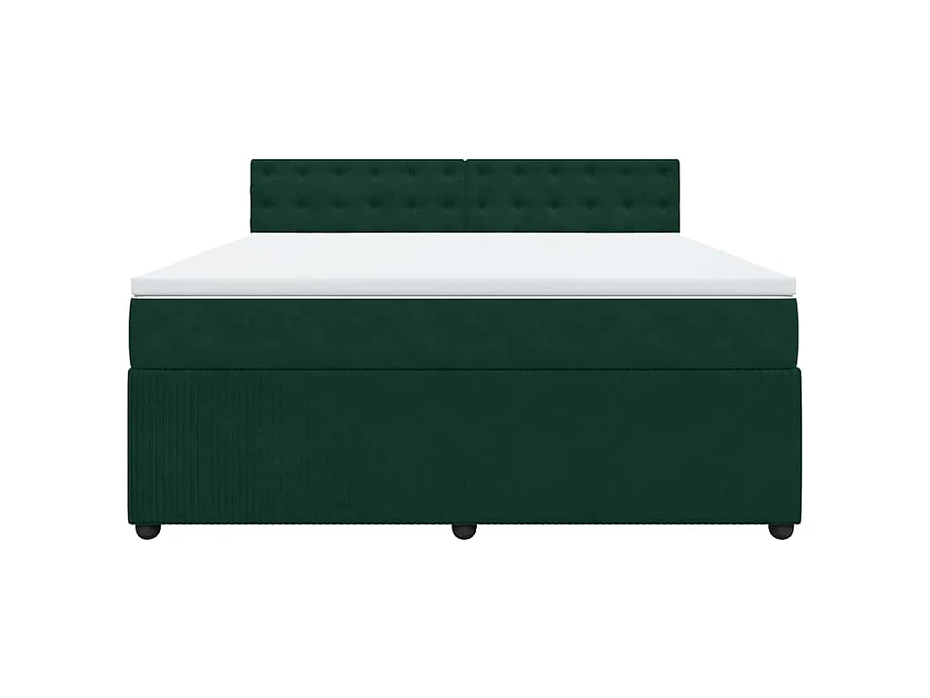 Boxspring met matras fluweel donkergroen 180x200 cm