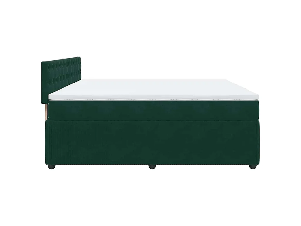 Boxspring met matras fluweel donkergroen 180x200 cm