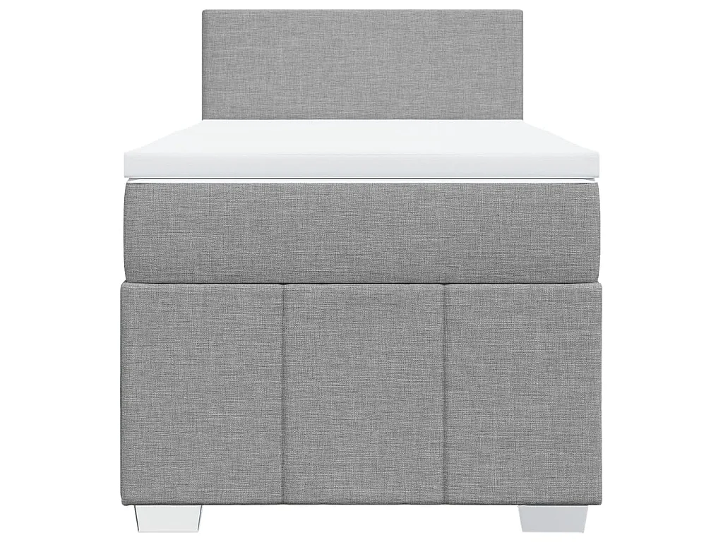Boxspringbett mit Matratze Hellgrau 90x200 cm Stoff