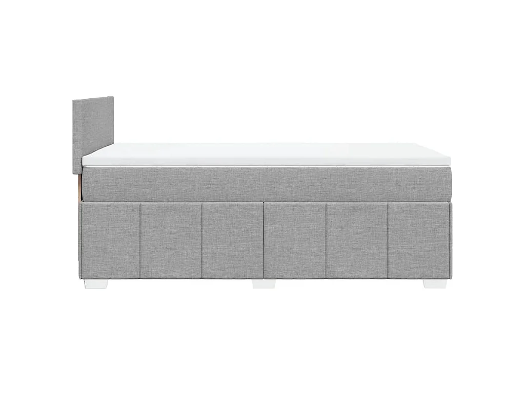 Boxspringbett mit Matratze Hellgrau 90x200 cm Stoff