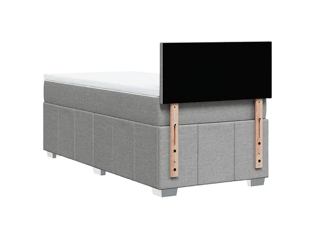 Boxspringbett mit Matratze Hellgrau 90x200 cm Stoff