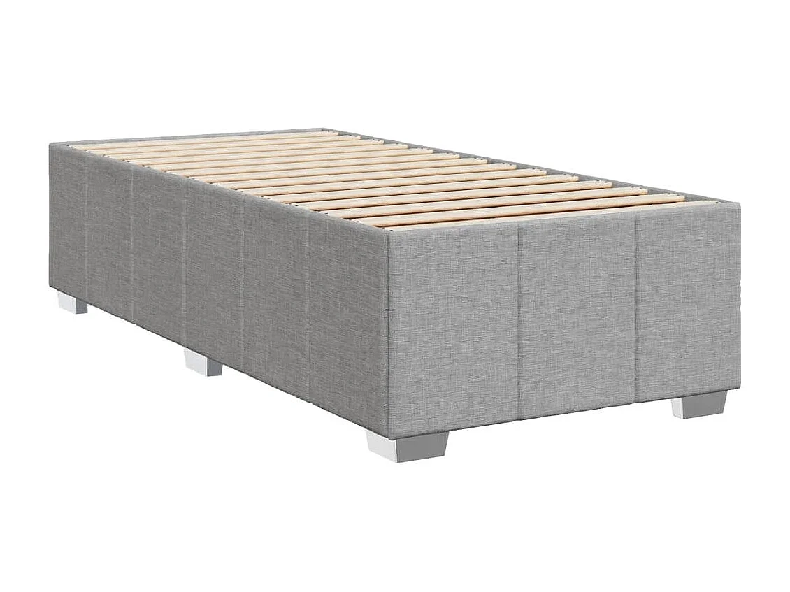 Boxspringbett mit Matratze Hellgrau 90x200 cm Stoff