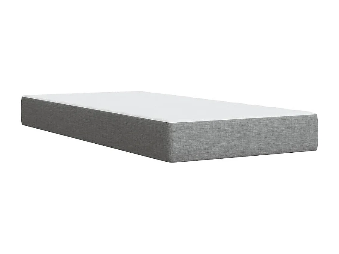 Boxspringbett mit Matratze Hellgrau 90x200 cm Stoff