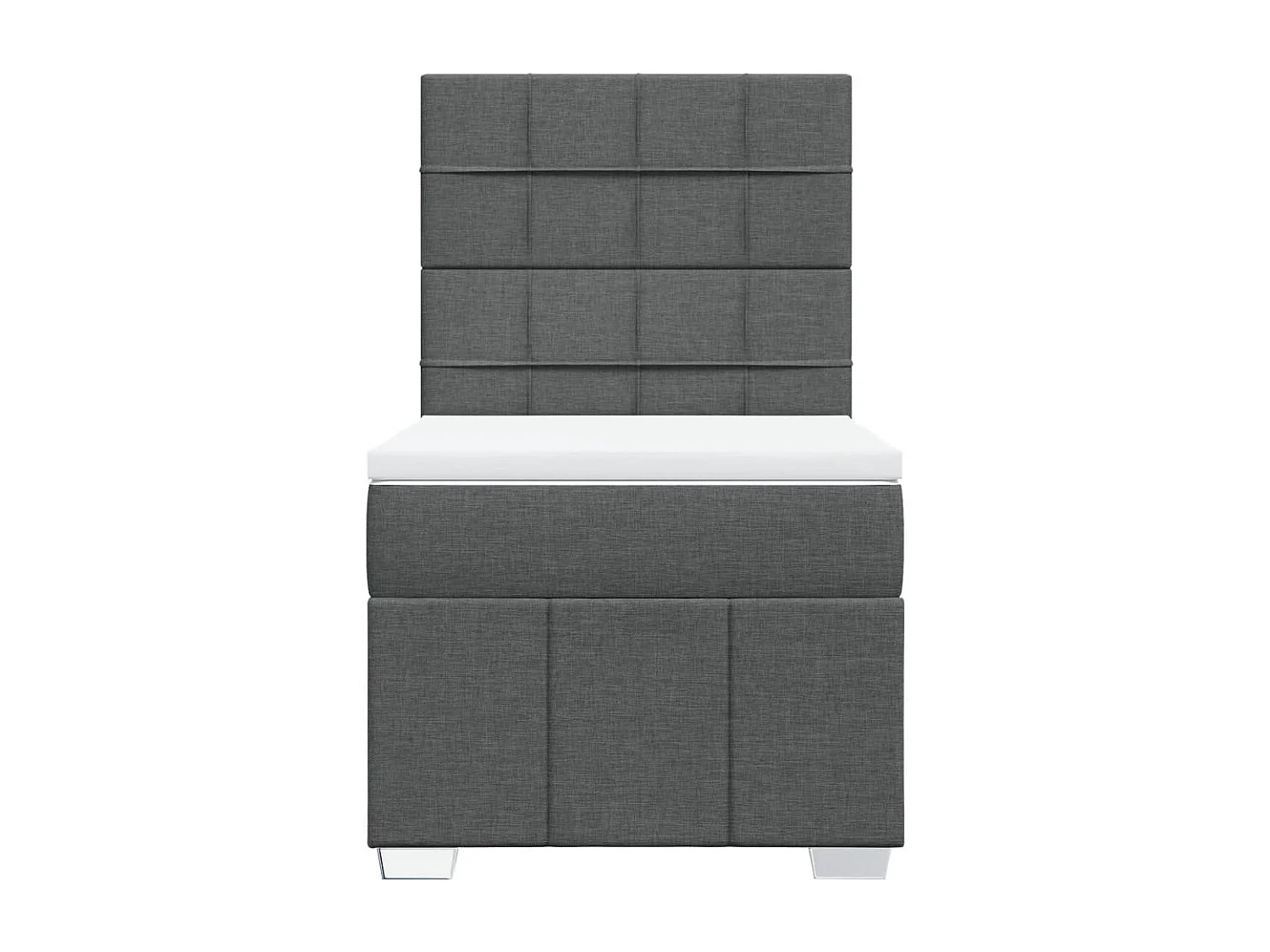 Sommier à lattes de lit et matelas Gris foncé 90x190 cm Tissu