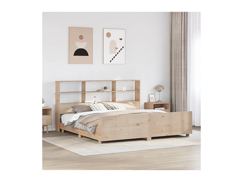 Cadre de lit sans matelas 180x200 cm bois massif de pin