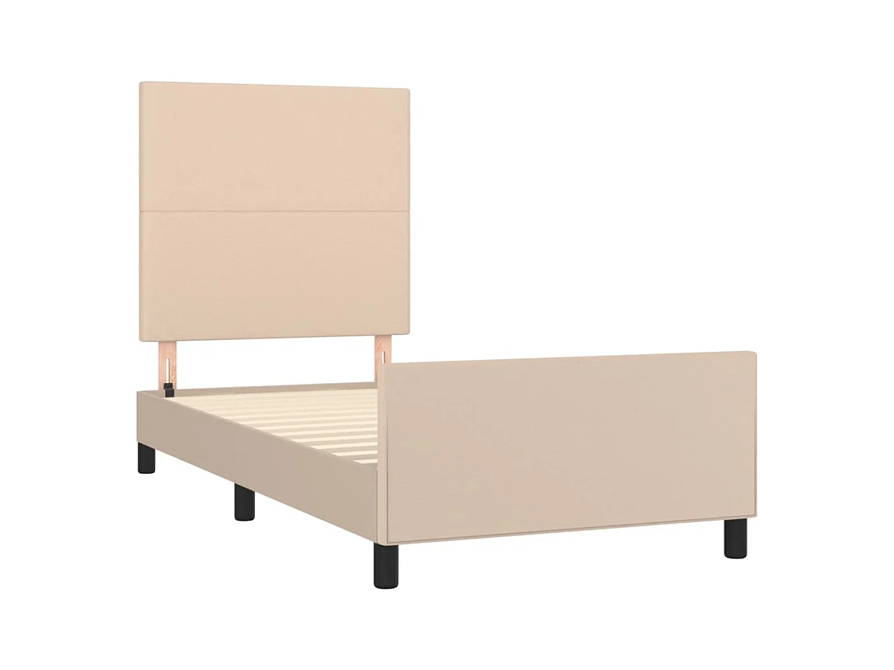 Bettgestell mit Kopfteil Cappuccino-Braun 90x190 cm Kunstleder