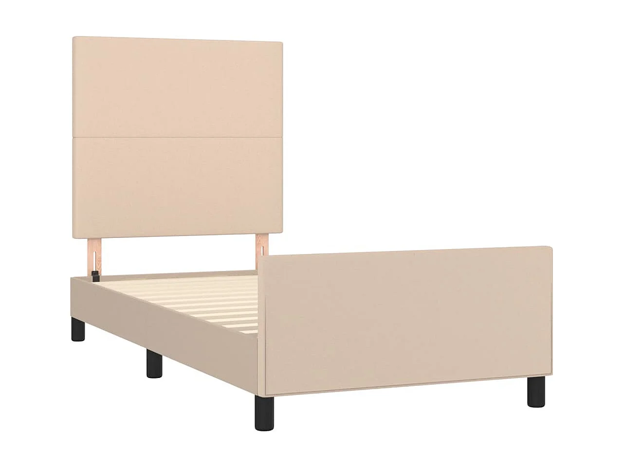 Bettgestell mit Kopfteil Cappuccino-Braun 90x190 cm Kunstleder