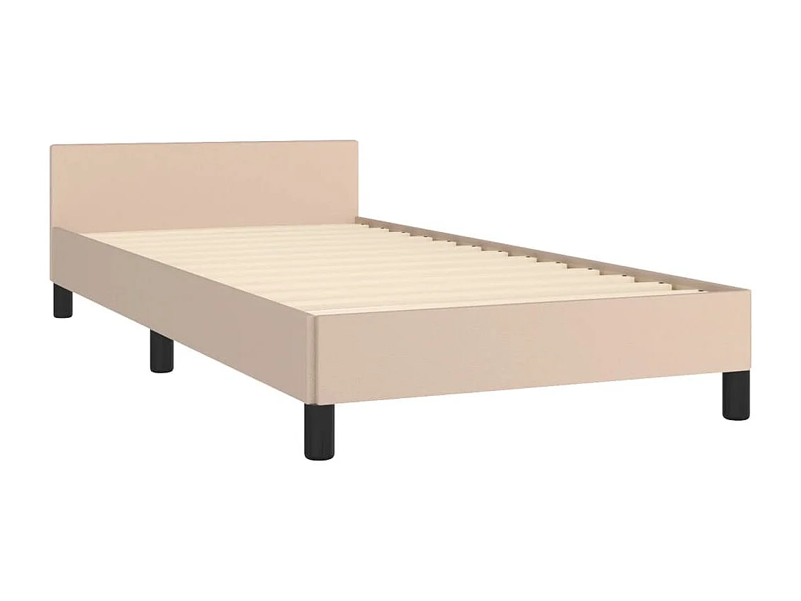 Bettgestell mit Kopfteil Cappuccino-Braun 90x190 cm Kunstleder
