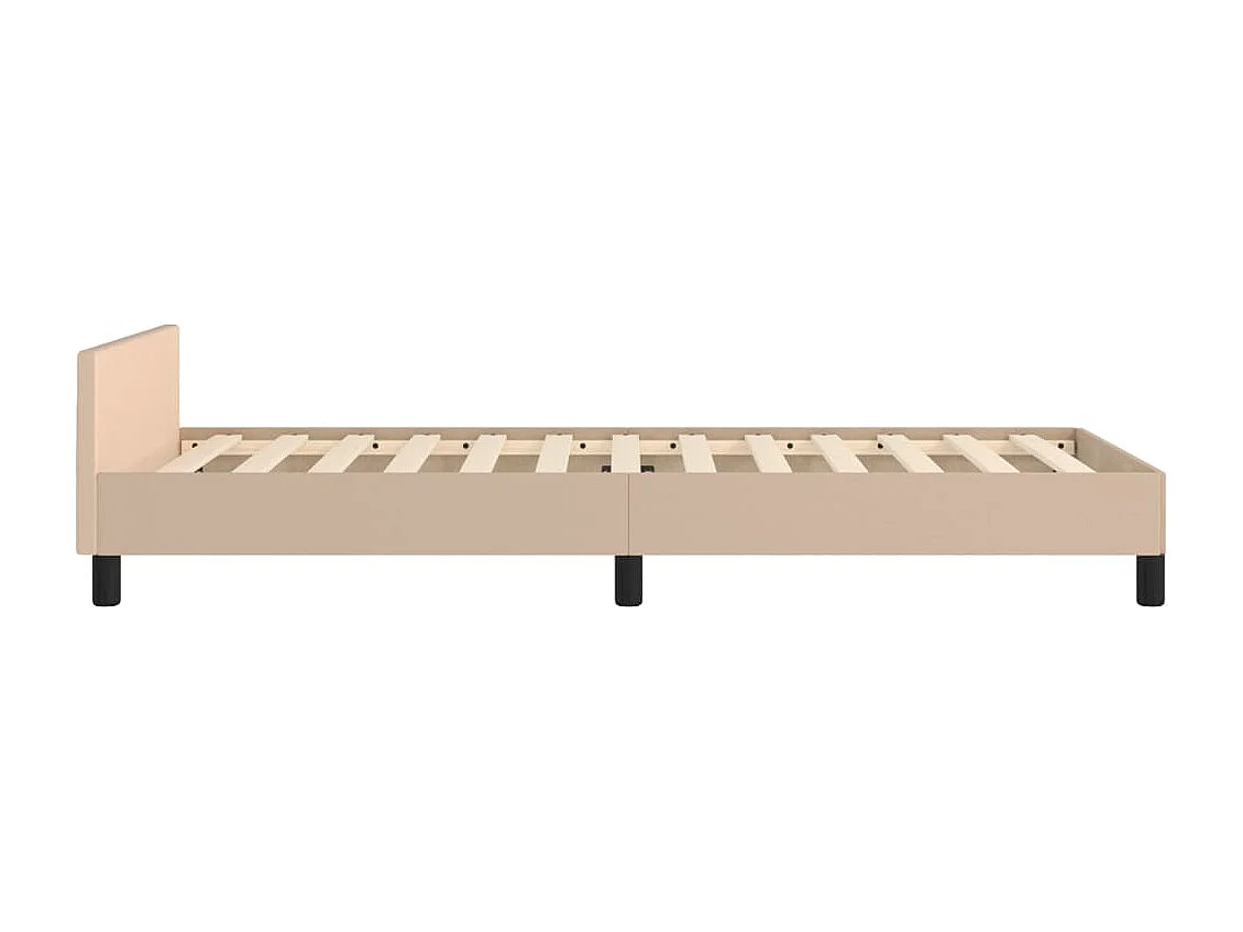 Bettgestell mit Kopfteil Cappuccino-Braun 90x190 cm Kunstleder