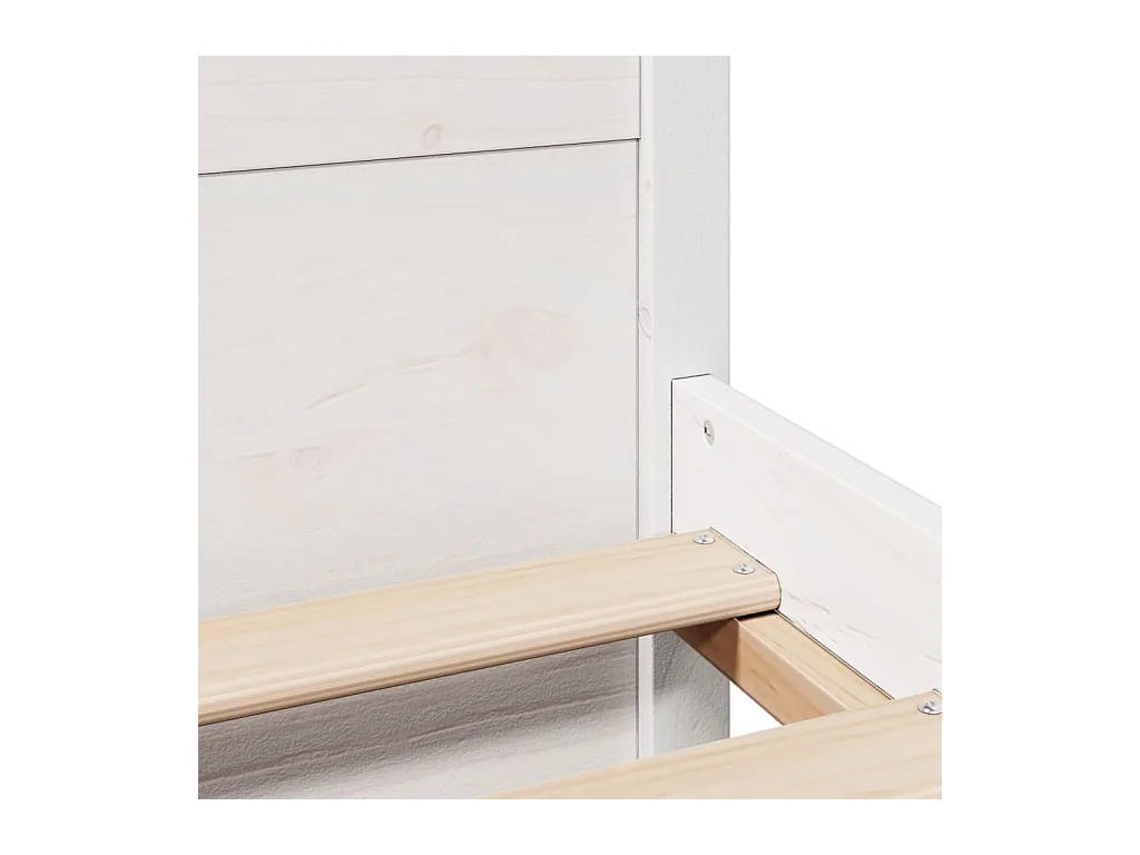 Massivholzbett ohne Matratze Weiß 180x200 cm Kiefernholz