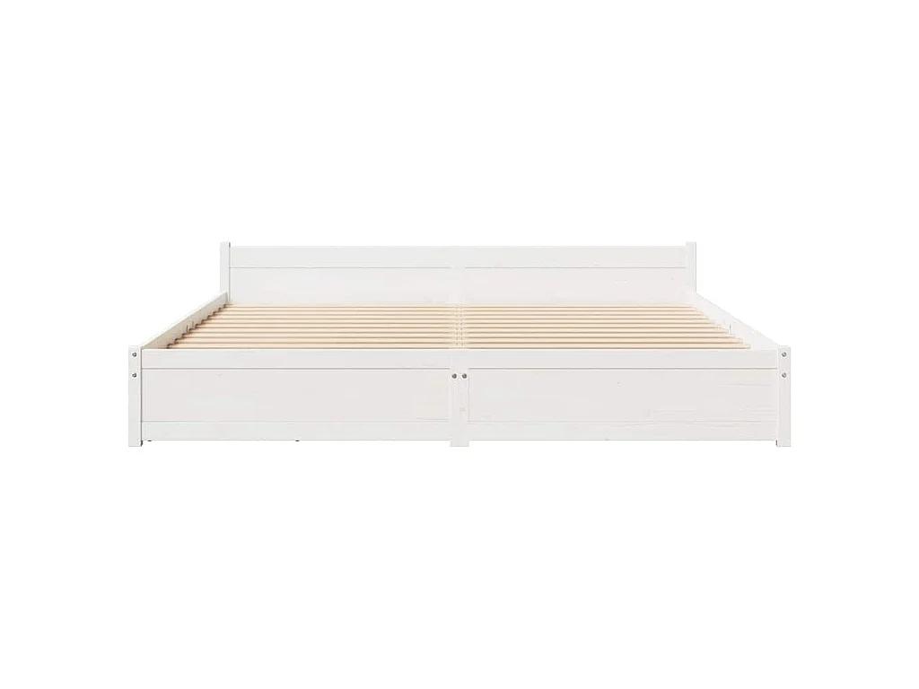 Bedframe zonder matras massief grenenhout wit 180x200 cm
