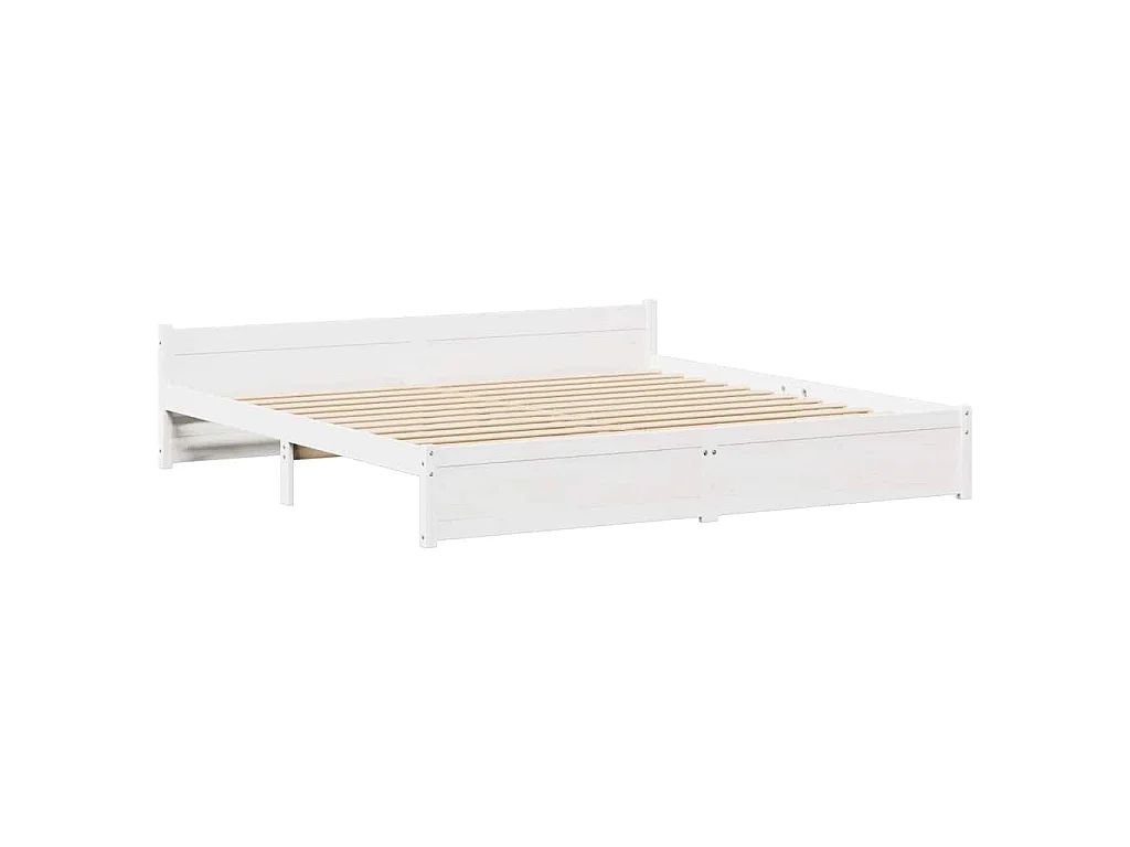 Bedframe zonder matras massief grenenhout wit 180x200 cm