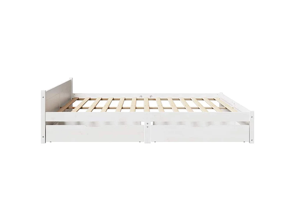 Bedframe zonder matras massief grenenhout wit 180x200 cm