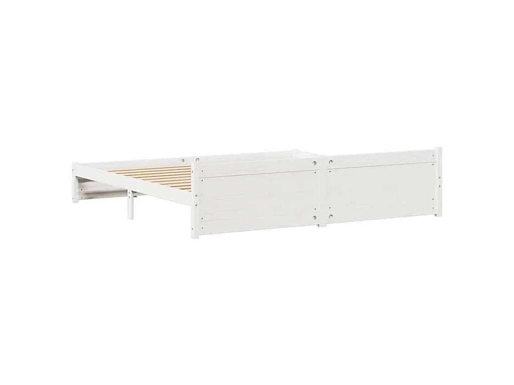 Bedframe zonder matras massief grenenhout wit 180x200 cm