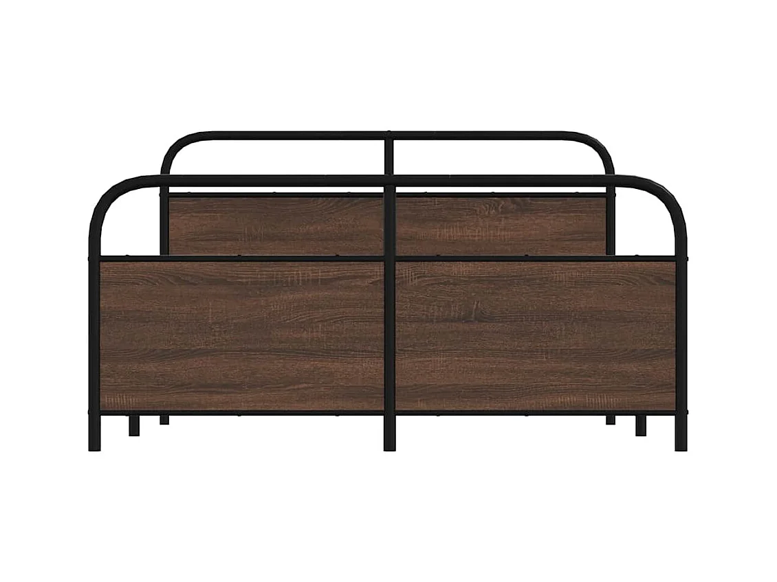 Cadre de lit en métal sans matelas chêne marron 160x200 cm