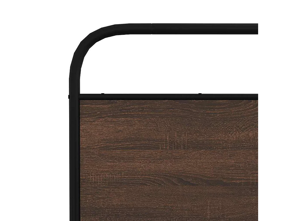 Estrutura cama sem colchão 160x200 cm metal carvalho castanho