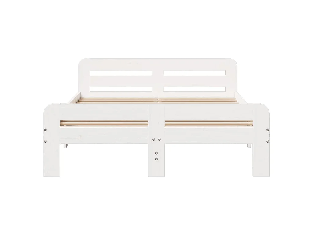 Bedframe zonder matras massief grenenhout wit 180x200 cm