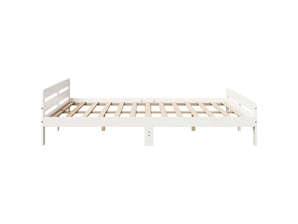 Bedframe zonder matras massief grenenhout wit 180x200 cm
