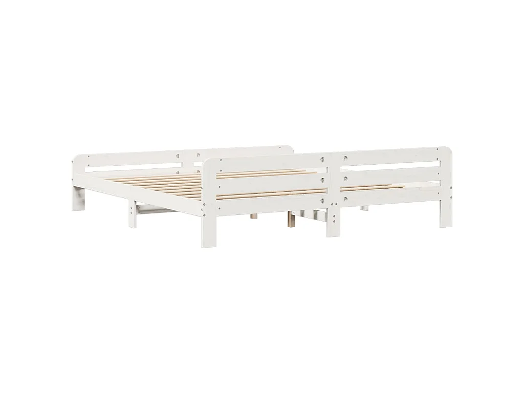 Bedframe zonder matras massief grenenhout wit 180x200 cm