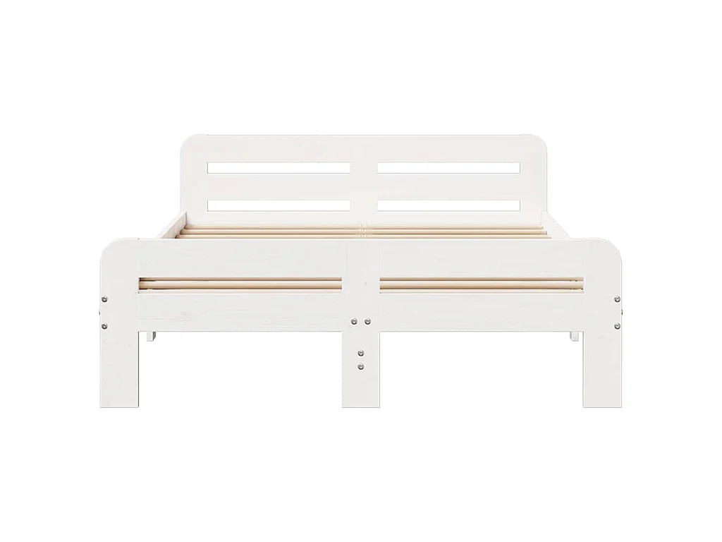 Cadre de lit sans matelas blanc 180x200 cm bois massif de pin