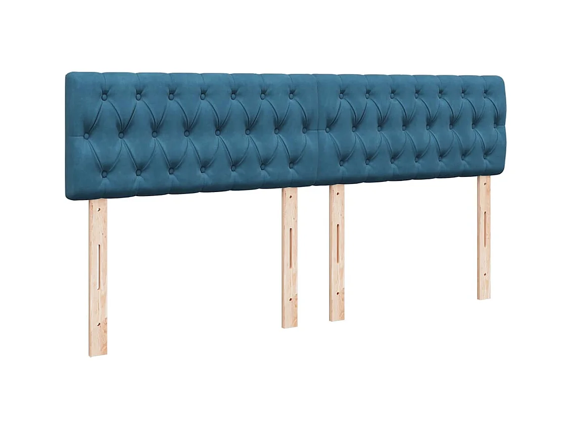 Boxspringbett mit Matratze Blau 180x200 cm Samt