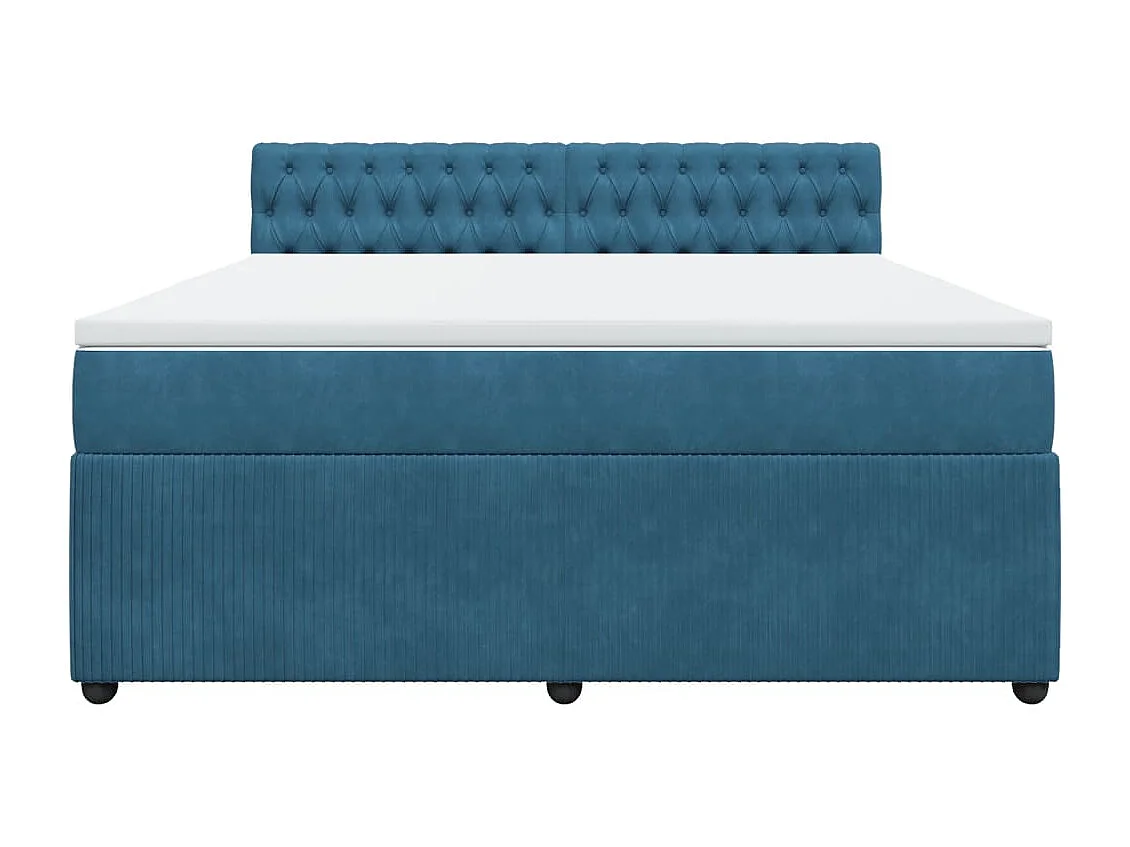 Boxspring met matras fluweel blauw 180x200 cm