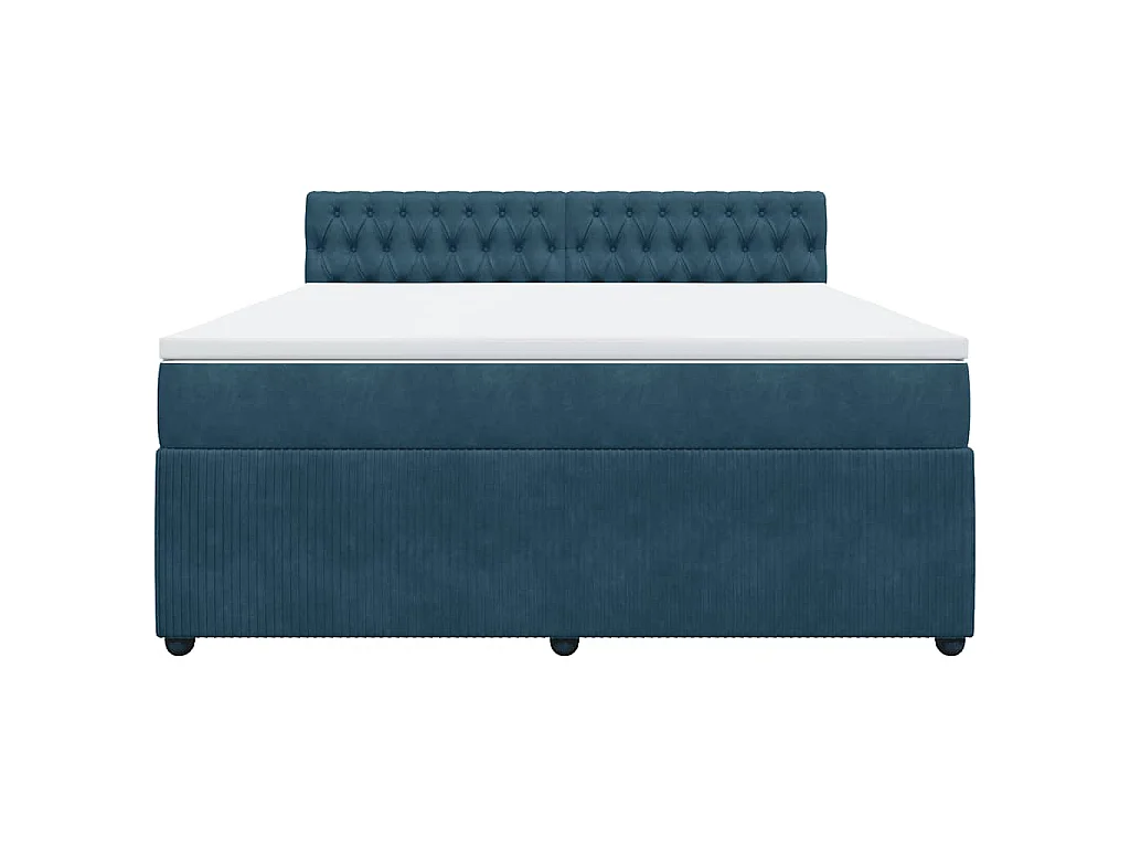 Boxspringbett mit Matratze Blau 180x200 cm Samt