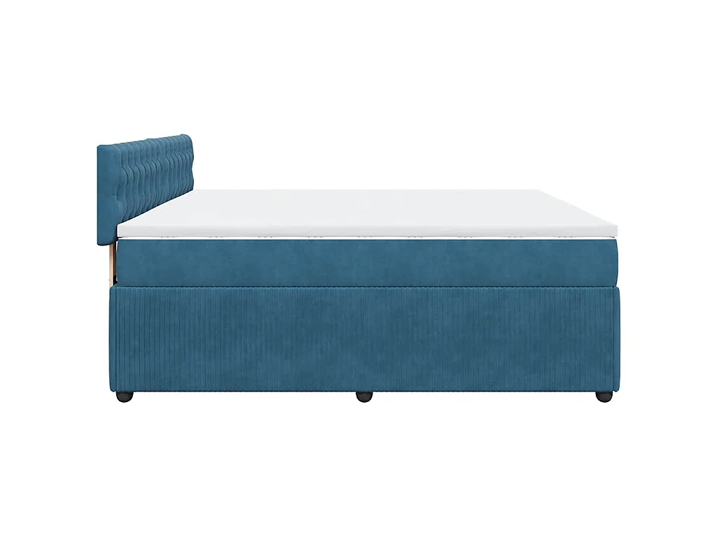 Boxspringbett mit Matratze Blau 180x200 cm Samt