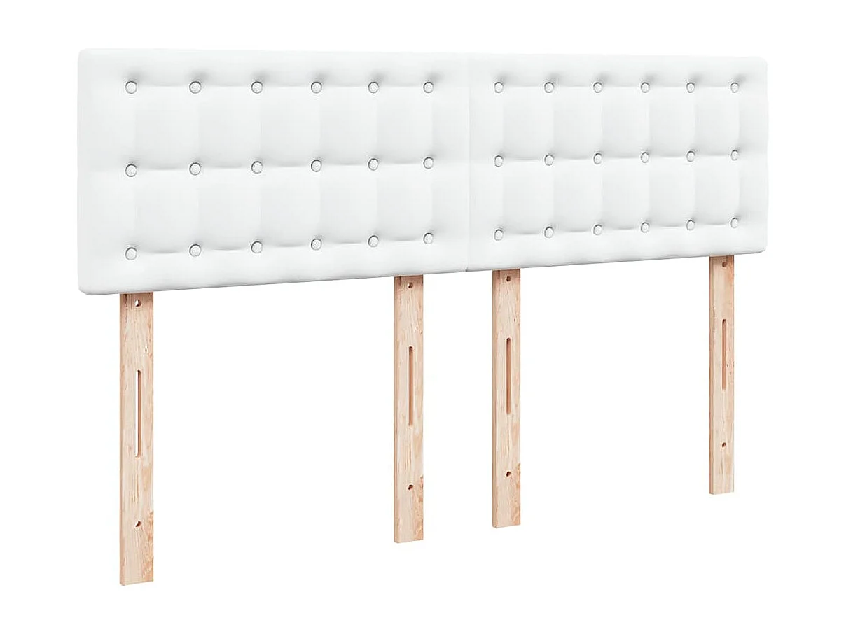 Cadre de lit ottoman avec matelas blanc 140x200 cm similicuir