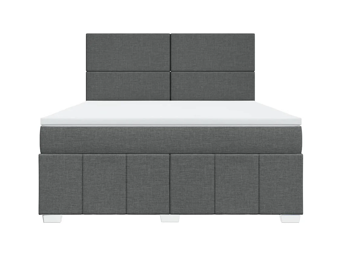 Boxspring met matras stof donkergrijs 180x200 cm