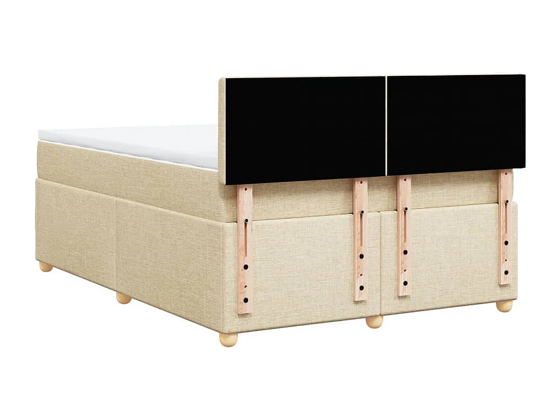 Cama com molas/colchão 140x200 cm tecido cor creme