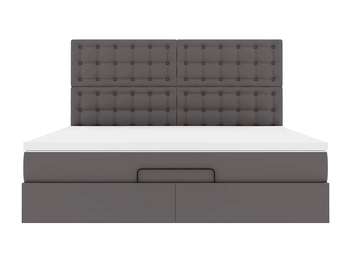 Ottoman bed met matras en LED's 180x200cm kunstleer grijs