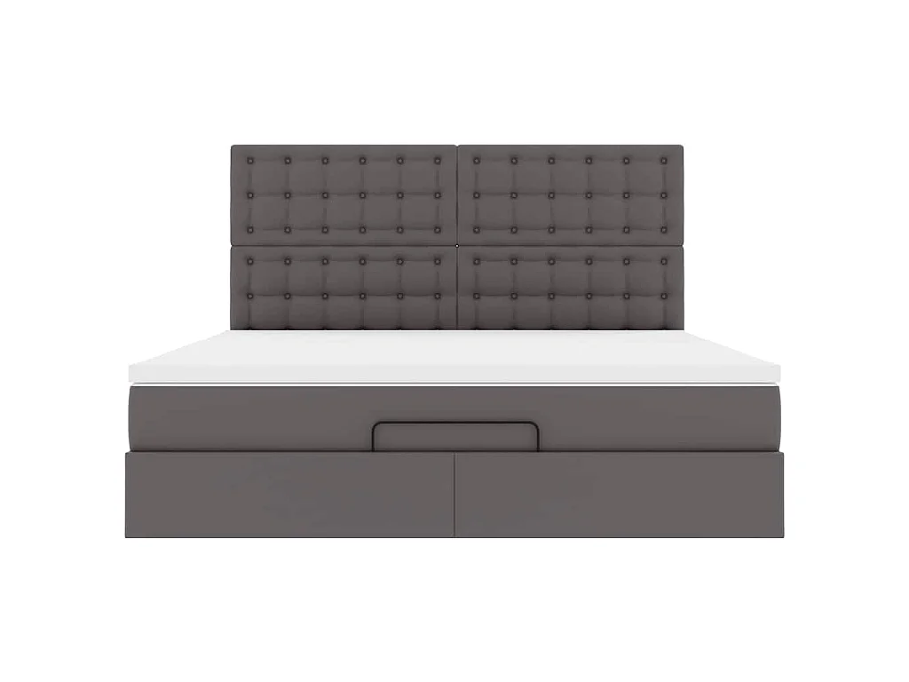 Ottoman bed met matras en LED's 180x200cm kunstleer grijs