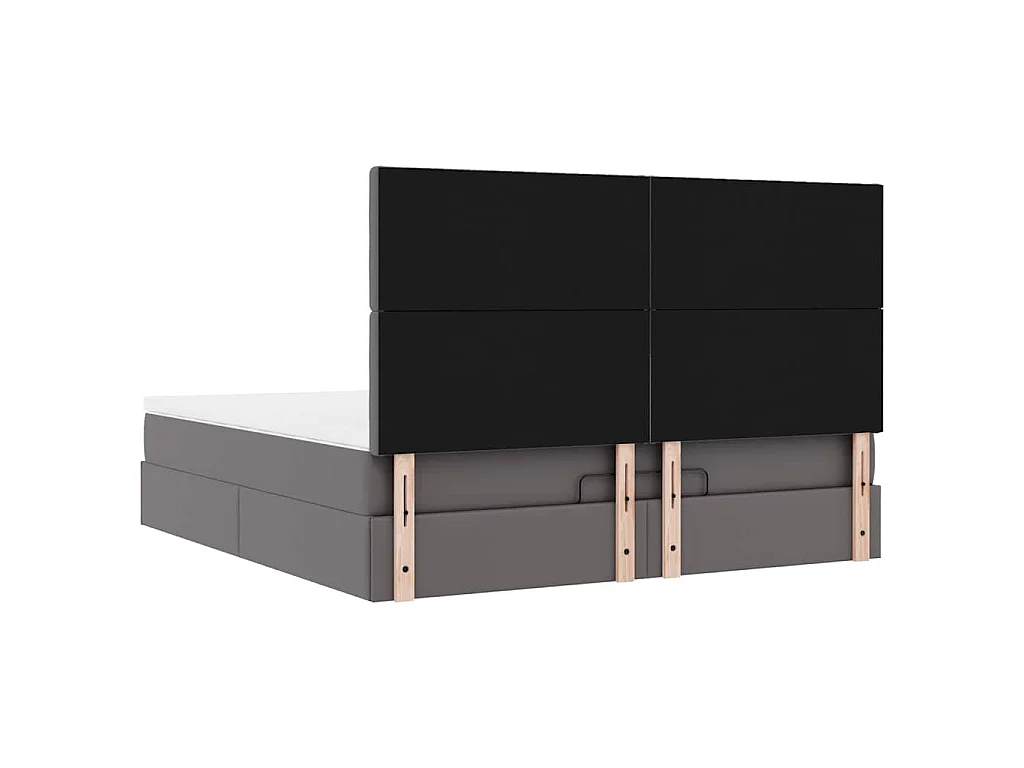 Ottoman bed met matras en LED's 180x200cm kunstleer grijs