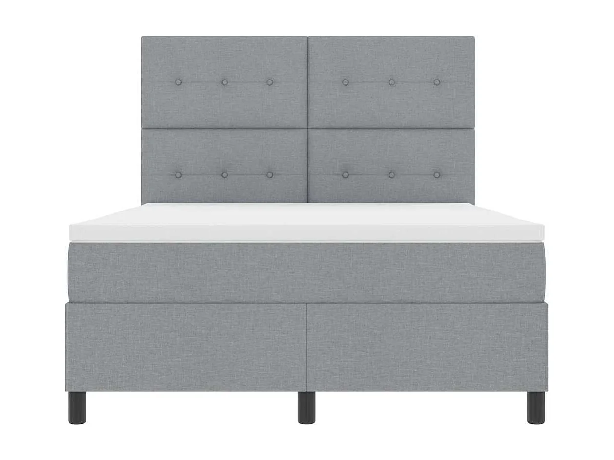 Lit à ressorts avec matelas Gris clair 160 x 200 cm tissu