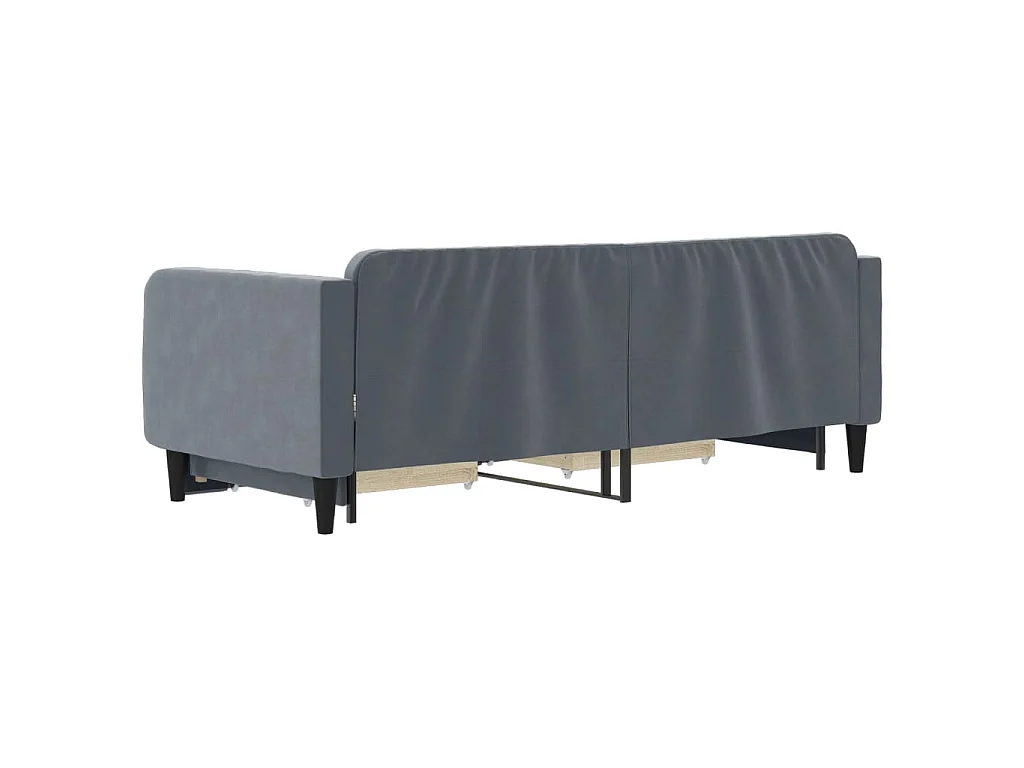 Tagesbett Ausziehbar mit Schubladen Dunkelgrau 90x200 cm Samt