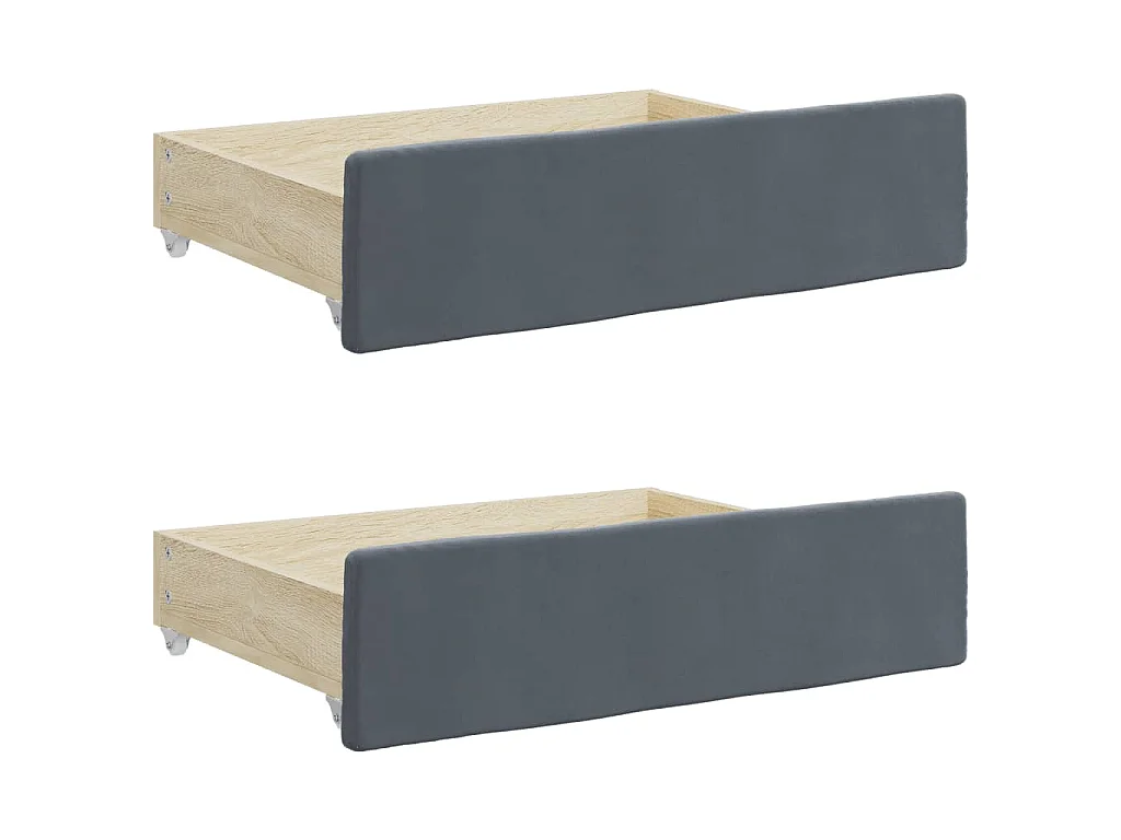 Tagesbett Ausziehbar mit Schubladen Dunkelgrau 90x200 cm Samt