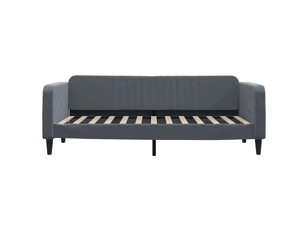 Tagesbett Ausziehbar mit Schubladen Dunkelgrau 90x200 cm Samt