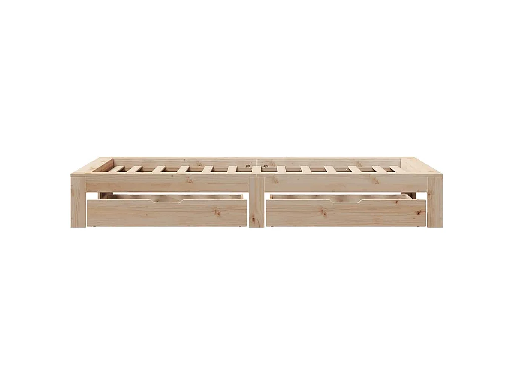 Letto senza Materasso 90x190 cm in Legno Massello di Pino